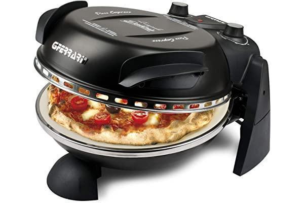 G3 Ferrari G10006 Pizza Express Pleasure, Cuptor pentru pizza, 1200 W, 400°C, Rock ignifug (diametru 31 cm), Timer 5', Carte de bucate inclusă, Negru, 31,6 x 31,6 x 25 cm [Clasa de energie A]