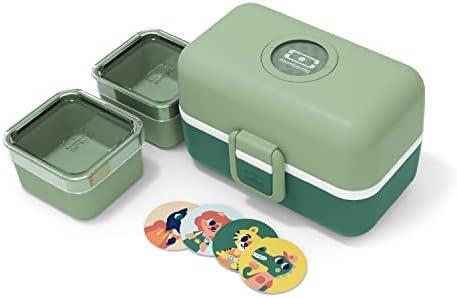 Mepal - Bento Lunchbox Take A Break Midi - Lunch Box cu Bento Box - Meal Prep Box pentru sandvișuri, gustări mici și resturi - Gustare și prânz - Cutie pentru alimente cu compartimente - 900 ml - Nordic Green