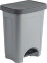 Sundis 450502 Coș de bucătărie cu pedală StepBin cu design elegant, plastic, negru, 50L