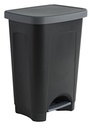 Sundis 450502 Coș de bucătărie cu pedală StepBin cu design elegant, plastic, negru, 50L