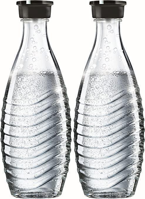 Carafa de sticlă SodaStream DuoPack, sticle de schimb potrivite pentru aparatul de sifon SodaStream Crystal și Penguin, 2 carafe de sticlă de 0,6 L