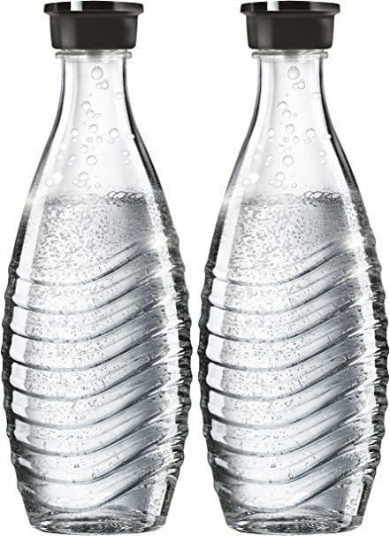 Carafa de sticlă SodaStream DuoPack, sticle de schimb potrivite pentru aparatul de sifon SodaStream Crystal și Penguin, 2 carafe de sticlă de 0,6 L