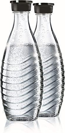 Carafa de sticlă SodaStream DuoPack, sticle de schimb potrivite pentru aparatul de sifon SodaStream Crystal și Penguin, 2 carafe de sticlă de 0,6 L