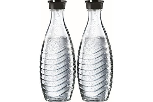 Carafa de sticlă SodaStream DuoPack, sticle de schimb potrivite pentru aparatul de sifon SodaStream Crystal și Penguin, 2 carafe de sticlă de 0,6 L