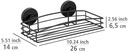 Raft de perete WENKO Vacuum-Loc® negru, poliță de duș cu design coș de sârmă deschis din oțel vopsit în stil mansardă, poliță de perete pentru atașare fără găurire cu atașament cu vid, 26 x 6,5 x 14 cm