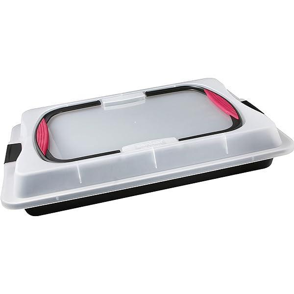 Zenker 7903 Recipient pentru tort din foaie „Special to go” - tava de copt cu capac si manere moi, antiaderent, 42,5x29,5 cm