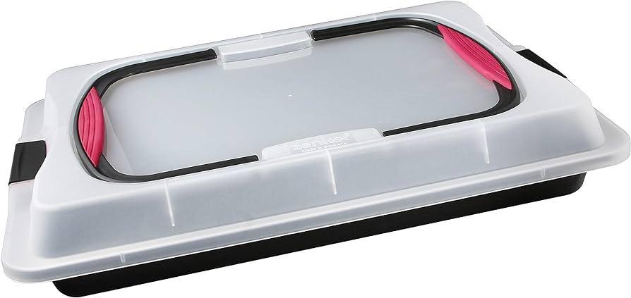 Zenker 7903 Recipient pentru tort din foaie „Special to go” - tava de copt cu capac si manere moi, antiaderent, 42,5x29,5 cm