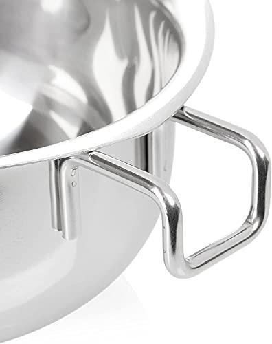 wenco 555029 Bol pentru baie de apă premium cu mâner, oțel inoxidabil, 14 cm, argintiu