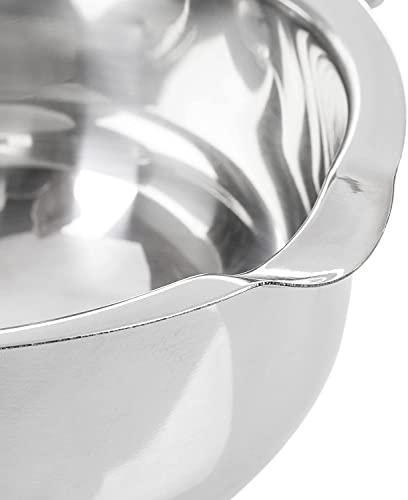wenco 555029 Bol pentru baie de apă premium cu mâner, oțel inoxidabil, 14 cm, argintiu