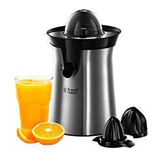 Storcator electric de portocale si citrice Russell Hobbs [Rotativ la stanga si la dreapta, 2 conuri de presare pentru lamai/Portocale] Storcator din otel inoxidabil (functie de oprire a picurarii, lavabil la masina de spalat vase, fara BPA) 22760-56