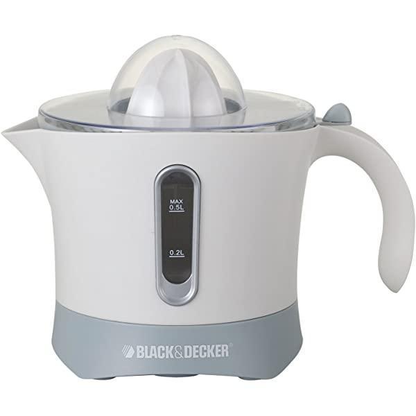 Storcator electric de portocale si citrice Russell Hobbs [Rotativ la stanga si la dreapta, 2 conuri de presare pentru lamai/Portocale] Storcator din otel inoxidabil (functie de oprire a picurarii, lavabil la masina de spalat vase, fara BPA) 22760-56