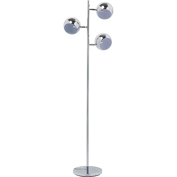 Lampă de podea Kare Design Calotta Chrome, lampadare moderne cu design retro, argintiu (H/L/D) 151x40x25,5cm