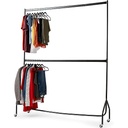 The Shopfitting Shop șină pentru haine rezistentă 1,8 m lungime x 1,5 m negru de înaltă calitate