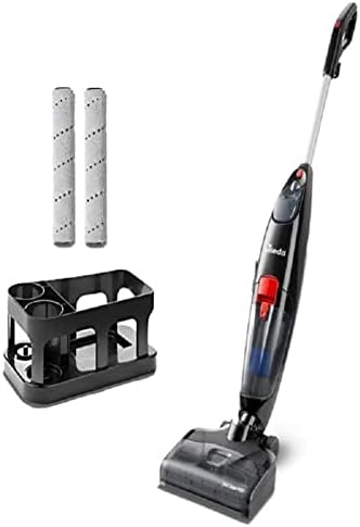 Aspirator Vileda JetClean 3 în 1, pentru toate podelele dure, inclusiv 2 role de schimb și suport pentru accesorii, aspirator cu funcție de ștergere - aspirare, ștergere și uscare într-un singur pas, ambalaj ecologic