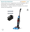 Aspirator Vileda JetClean 3 în 1, pentru toate podelele dure, inclusiv 2 role de schimb și suport pentru accesorii, aspirator cu funcție de ștergere - aspirare, ștergere și uscare într-un singur pas, ambalaj ecologic