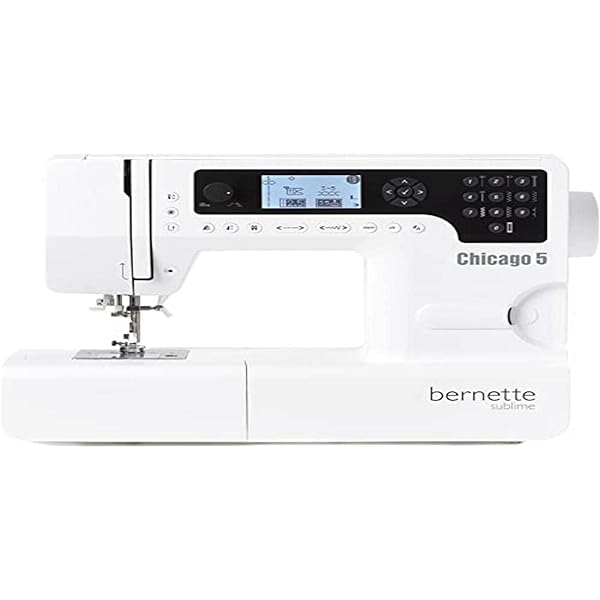 Bernette Chicago 7 - mașină de cusut și mașină de brodat cu 200 de programe de cusut, cusut automat, braț liber, afișaj multifuncțional