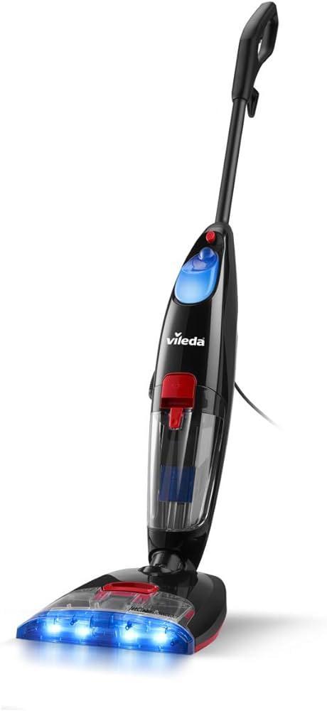 Aspirator Vileda JetClean 3 în 1, pentru toate podelele dure, inclusiv 2 role de schimb și suport pentru accesorii, aspirator cu funcție de ștergere - aspirare, ștergere și uscare într-un singur pas, ambalaj ecologic