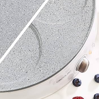 Cecotec Crepe Fun CrepeStone Twin, 1200 w putere si piatra de acoperire antiaderenta din piatra ecologica cu placa reversibila pentru prepararea clatitelor sau a 4 clatite