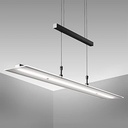 B.K.Licht - Lampă suspendată cu LED reglabilă infinit pe înălțime, reglabilă prin atingere, culoare alb cald, lumină suspendată, lampă suspendată pentru masă, lampă suspendată pentru sufragerie, lampă pentru living, 85x175 cm, nichel mat