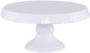 Farfurie rotunda de tort Birkmann Premium Baking cu baza in stil vintage, din ceramica cu decoratiuni, alb lucios, lucrata manual, marimea M, Ø 30 cm, inaltime 15 cm, 441422