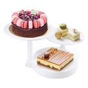 Farfurie rotunda de tort Birkmann Premium Baking cu baza in stil vintage, din ceramica cu decoratiuni, alb lucios, lucrata manual, marimea M, Ø 30 cm, inaltime 15 cm, 441422