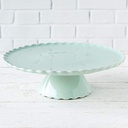 Farfurie rotunda de tort Birkmann Premium Baking cu baza in stil vintage, din ceramica cu decoratiuni, alb lucios, lucrata manual, marimea M, Ø 30 cm, inaltime 15 cm, 441422