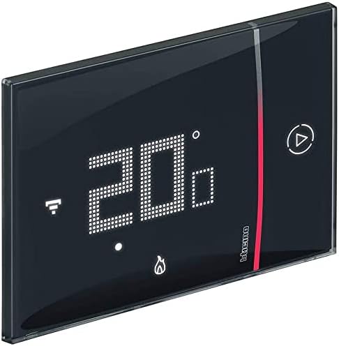 Termostat Bticino XW8002E cu WiFi, New Smarther2 cu Netatmo, alb, control temperatura (rece si cald), telecomanda, instalare, 2 linii