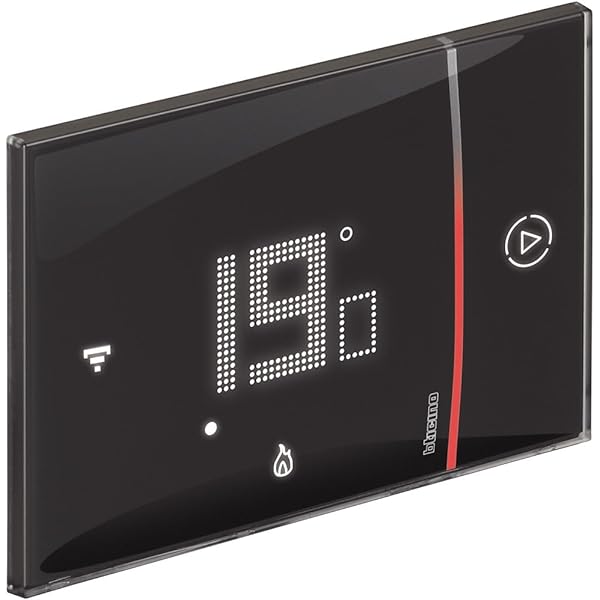 Termostat Bticino XW8002E cu WiFi, New Smarther2 cu Netatmo, alb, control temperatura (rece si cald), telecomanda, instalare, 2 linii