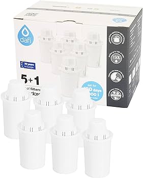DAFI cartușe universale pentru filtru de apă filtru de apă, plastic, alb, 6 bucăți (pachet de 1), 6