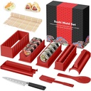 Setul de sushi de la The Kit Company™ | Accesorii și unelte din 15 piese, inclusiv o carte electronică detaliată | Cutit sushi profesional, spatula cu geanta de transport