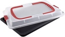 Dr. Tava de copt Oetker cu hota de transport Bake & Go - 3in1: tava de cuptor pentru coacere, depozitare si transport - antiaderent, 42x29x4 cm