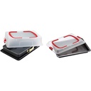 Dr. Tava de copt Oetker cu hota de transport Bake & Go - 3in1: tava de cuptor pentru coacere, depozitare si transport - antiaderent, 42x29x4 cm