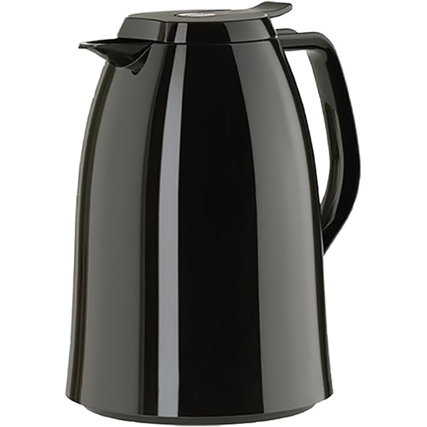 Emsa 517009 ulcior vidat Mambo | 1,5 litri | Închidere rapidă cu vârf | 100% strâns | Se pastreaza cald timp de 12 ore / rece timp de 24 de ore Negru lucios