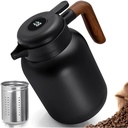 Emsa N41702 ulcior cu vid Motiva | 1 litru | Închidere rapidă | 12 ore cald, 24 ore rece | Balon de sticlă | Fabricat în Germania | Design nordic | Vin rosu