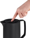 Emsa N41707 ulcior cu vid Motiva | 1 litru | Plastic, închidere rapidă | 12 ore cald, 24 ore rece | Balon de sticlă | Fabricat în Germania | Design nordic | Negru