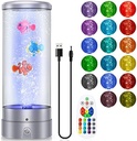 Lampă cu lavă FRANDEK, lampă cu bule cu pește, lampă pentru acvariu cu telecomandă, 16 culori și 4 moduri, lumină RGB, decorare pentru biroul de acasă, cadouri pentru copii (negru)