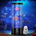 Lampă cu lavă FRANDEK, lampă cu bule cu pește, lampă pentru acvariu cu telecomandă, 16 culori și 4 moduri, lumină RGB, decorare pentru biroul de acasă, cadouri pentru copii (negru)