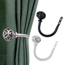 GARDINIA Legături draperii romane, metal, lungime 7,5 cm, negru mat