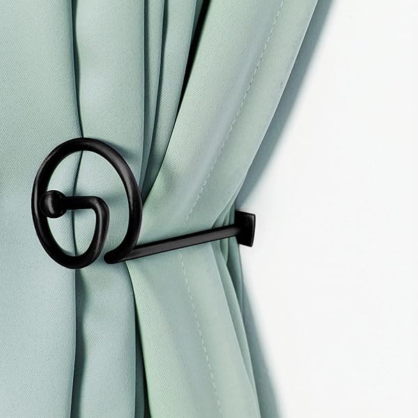 GARDINIA Legături draperii romane, metal, lungime 7,5 cm, negru mat
