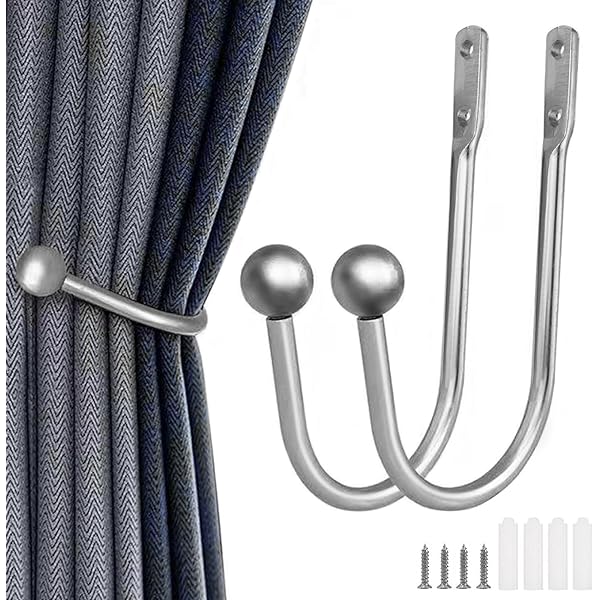 GARDINIA Legături draperii romane, metal, lungime 7,5 cm, negru mat