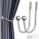 GARDINIA Legături draperii romane, metal, lungime 7,5 cm, negru mat