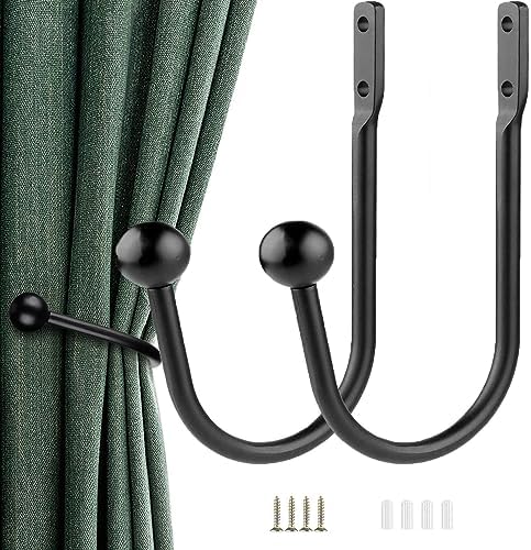 GARDINIA Legături draperii romane, metal, lungime 7,5 cm, negru mat