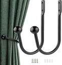 GARDINIA Legături draperii romane, metal, lungime 7,5 cm, negru mat