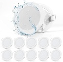 Spot LED încastrat Gr4tec plat, spot LED 10 x 5W IP65 alb cald 2700K 400LM, lumini încastrat 35mm ultraplat, gaură spot încastrat 68-80mm, spoturi de tavan alb pentru bucătărie, baie, birou