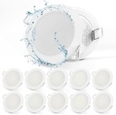 Spot LED încastrat Gr4tec plat, spot LED 10 x 5W IP65 alb cald 2700K 400LM, lumini încastrat 35mm ultraplat, gaură spot încastrat 68-80mm, spoturi de tavan alb pentru bucătărie, baie, birou