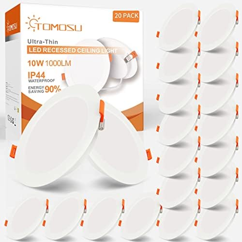 Spot LED încastrat Gr4tec plat, spot LED 10 x 5W IP65 alb cald 2700K 400LM, lumini încastrat 35mm ultraplat, gaură spot încastrat 68-80mm, spoturi de tavan alb pentru bucătărie, baie, birou