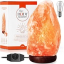 HIMALAYA SALT DREAMS Roca de cristal de sare iluminata cu baza de lemn, sare cristal din Punjab/Pakistan, portocaliu, aprox 2-3 kg
