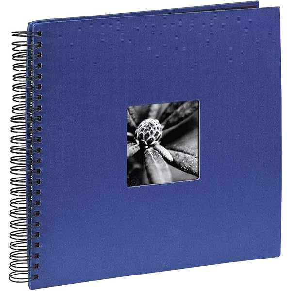Album foto Hama Jumbo 36x32 cm (album spiralat cu 50 de pagini negre, carte foto cu separatoare din sticla, album pentru lipire si proiectare) albastru