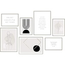 Set de afișe Hyggelig Home Premium - 7 imagini potrivite într-un set elegant - Decorare de perete cu tablouri de colaj - Set abstract - fără cadru
