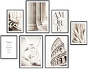 Set de afișe Hyggelig Home Premium - 7 imagini potrivite într-un set elegant - Decorare de perete cu tablouri de colaj - Set abstract - fără cadru